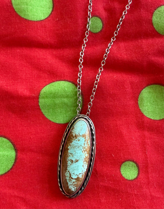 Steling Silver and No8 Mine Turquoise Necklace