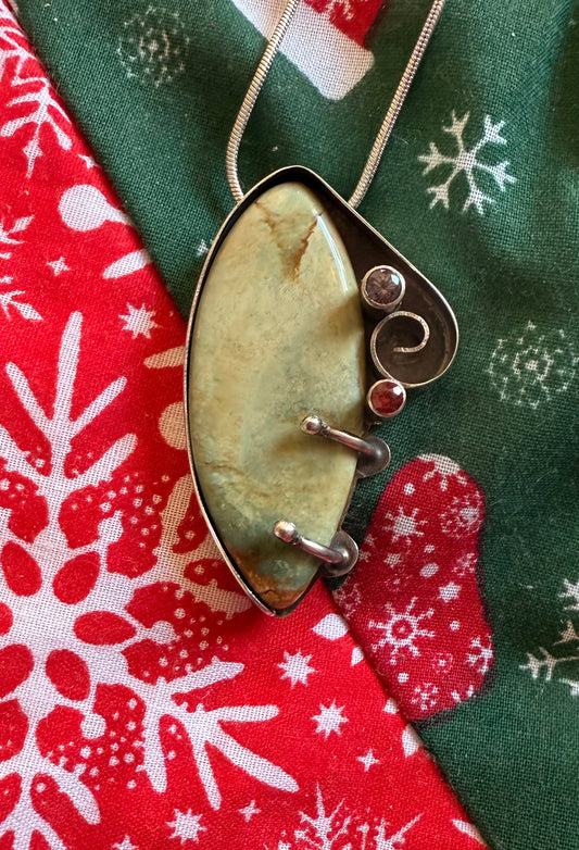 Very Rare Vistaite Jasper with Tourmaline Necklace